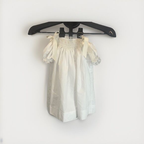 Bow Peep Other - Bow Peep 9m White Smocked Bishop Dress Christening Baptism Heirloom Gown